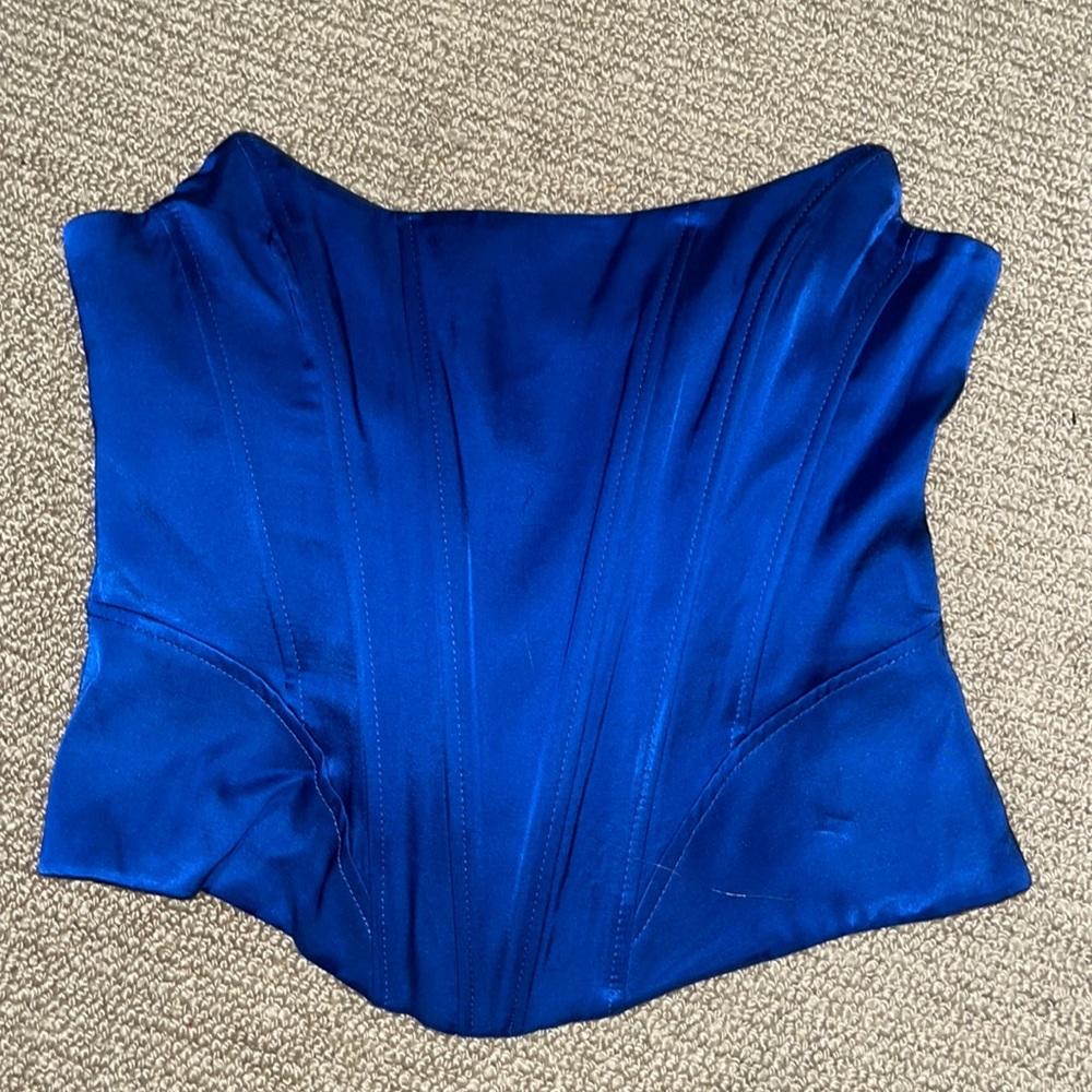 Blue Satin Corset